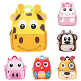 3D Animal Kids Backpacks Neoprene School Bags Kindergarten Cartoon Bag