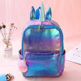 Unicorn Backpack Waterproof Bookbags For Girls with Pom Pom