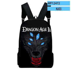 Dragon Age Dreadwolf Game Bag Unisex Backpack Casual Style Daypack