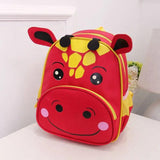Kindergarten Backpack Cow Cartoon Prints Red Green Solid Bag