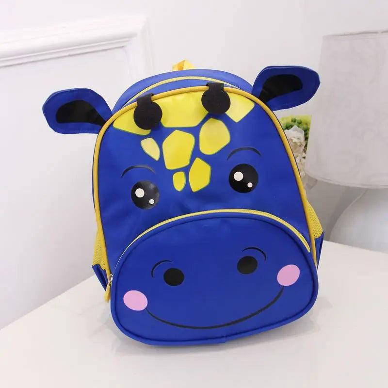 Kindergarten Backpack Cow Cartoon Prints Red Green Solid Bag