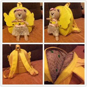 Angel Bear Anti-lost School Bags For Girls Leather PU Baby Girl Backpack