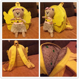 Angel Bear Anti-lost School Bags For Girls Leather PU Baby Girl Backpack