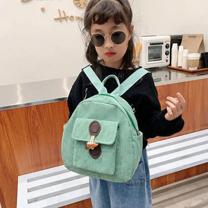 Corduroy Children's School Backpacks Kindergarten Shoulder Backpack