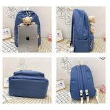 Bear Backpack Girls School Book Backpacks Large Capacity Travel Schoolbag