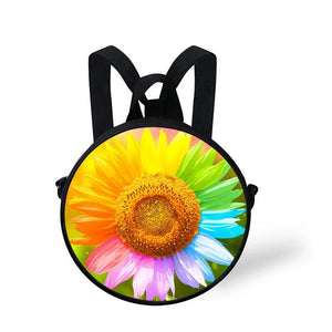 Floral Prints Kids Round Bag Adjustable Shoulder Bag for Children