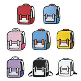 Unisex 2D Drawing Backpack for Teenager Girls B