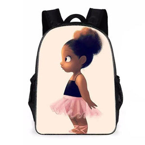 Harajuku Notebook Backpack African Girl 3D Print Waterproof School Bag