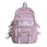 Pastel Teddy Bear Backpack Girl Candy Colors High School Bag