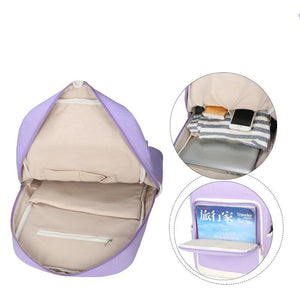 Girls Rabbit Embroidered Canvas Backpack Schoolbag