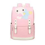 Girls Rabbit Embroidered Canvas Backpack Schoolbag