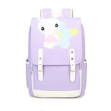 Girls Rabbit Embroidered Canvas Backpack Schoolbag
