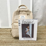 Corduroy School Bags for Teenage Girls College Classic Casual Backpack