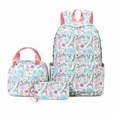 3-Piece Student Schoolbag Female Polyester Printing Backpack