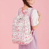 3-Piece Student Schoolbag Female Polyester Printing Backpack