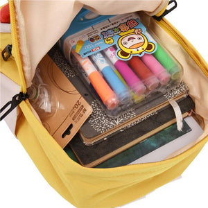 Bear Pendant Schoolbag For Kids Cartoon Backpack Children Load Reducing Backpack