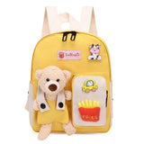 Bear Pendant Schoolbag For Kids Cartoon Backpack Children Load Reducing Backpack