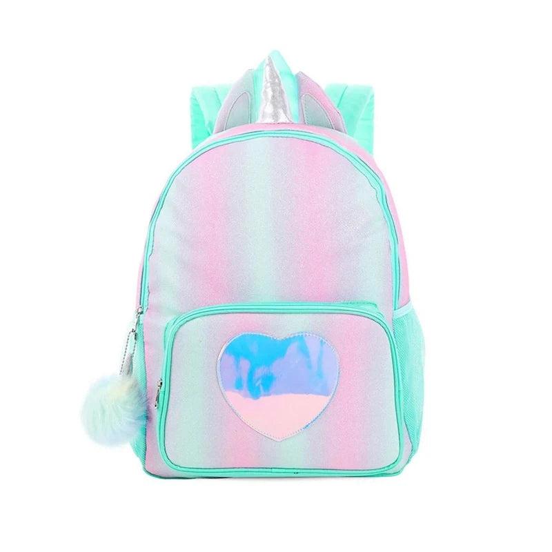 Kids Glitter Heart School Bag Small Girls Backpack