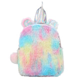 Kawayi Silver Unicorn Plush Backpack for Girls