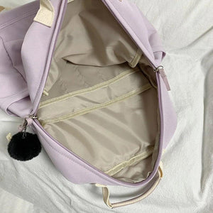 Nylon School Bag for Teenage Large Capacity Backpack