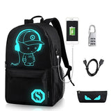 Boy Student Daypack with USB Charging Port and Lock
