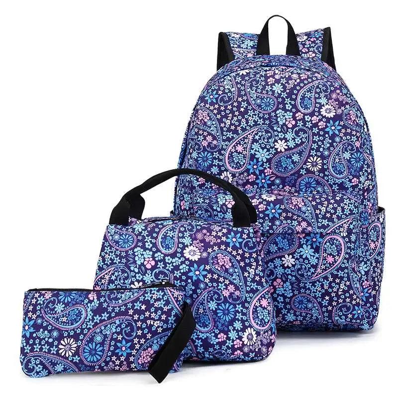 Waterproof Oxford Cloth Student Backpack Set