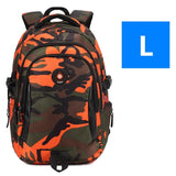 Camouflage Waterproof Nylon School Bag for Kids Orthopedic Backpack