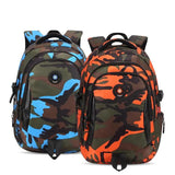 Camouflage Waterproof Nylon School Bag for Kids Orthopedic Backpack