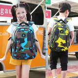 Camouflage Waterproof Nylon School Bag for Kids Orthopedic Backpack