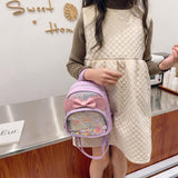 Girls' Jelly Backpack with Sequined Bow