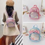 Girls' Jelly Backpack with Sequined Bow