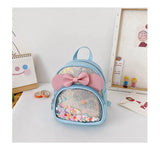 Girls' Jelly Backpack with Sequined Bow