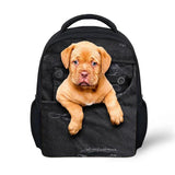 Denim Cat Dog 3D Print 12? Baby Kindergarten Backpack Kids School Bags