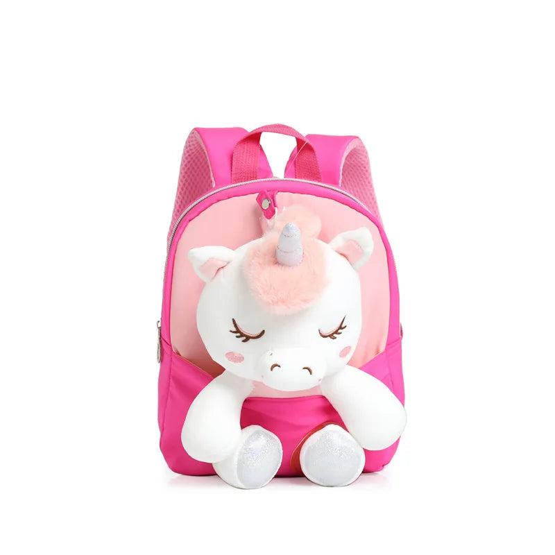 3D Unicorn Plush Toy Children Backpack - Kindergarten School Bags