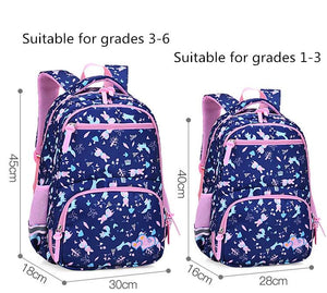 Flower Cartoon Printing School Bags for Girls Children Orthopedics School Backpa