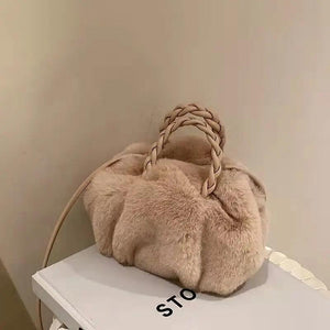 Winter Plush Cloud Bag for Women Faux Fur Crossbody Handbag
