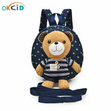 Anti Lost Baby Backpack Kindergarten School Bag with Cartoon Bear Doll