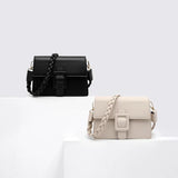 Women's Shoulder Bag Lock Twist Braid Square Bag