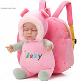 3D Baby Doll Plush Children Backpack Kindergarten