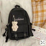 Unisex Harajuku Large-capacity Backpack with Bear Pendant