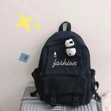 Unisex Harajuku Large-capacity Backpack with Bear Pendant