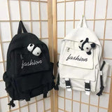 Unisex Harajuku Large-capacity Backpack with Bear Pendant