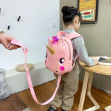 Unicorn Toddler School Bag for Kids Anti-lost Kindergarten Cartoon 3D Unicorn