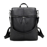 Waterproof Leather Backpack Women Purses Zipper Female Casual