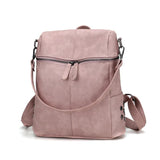Waterproof Leather Backpack Women Purses Zipper Female Casual