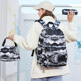 Student Backpack Ink Print Backpack with Charging Port