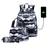 Student Backpack Ink Print Backpack with Charging Port