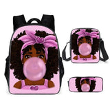 African Girl Backpack Set 3D Print School Bookbag Travel Laptop Daypack