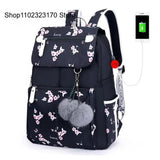 Cat School Backpack for Girls Bag Pack School Bags Female