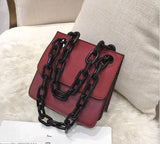 Acrylic Chains Lattice Shoulder Bag Women Handbags Crossbody Bags